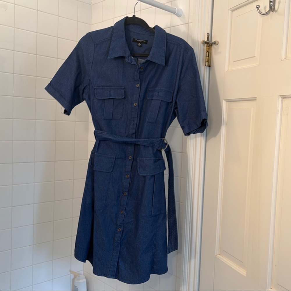 Sharagano 14 never worn Blue Button-Up Shirt Dress